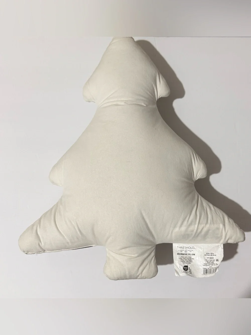 NEW Threshold Green and White Checkered Tree Shaped Pillow